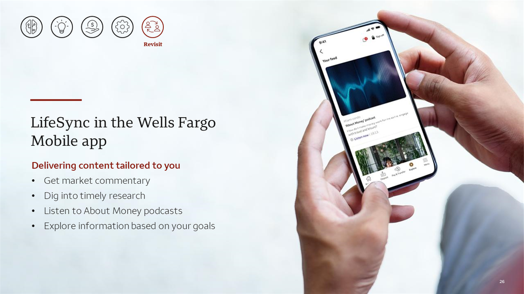 LifeSync in the Wells Fargo Mobile App - Content